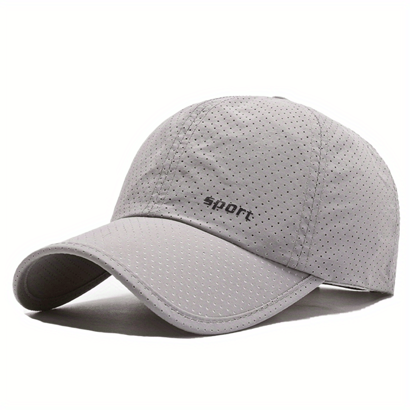 Casquette baseball homme sport, profil latéral montrant le filet respirant