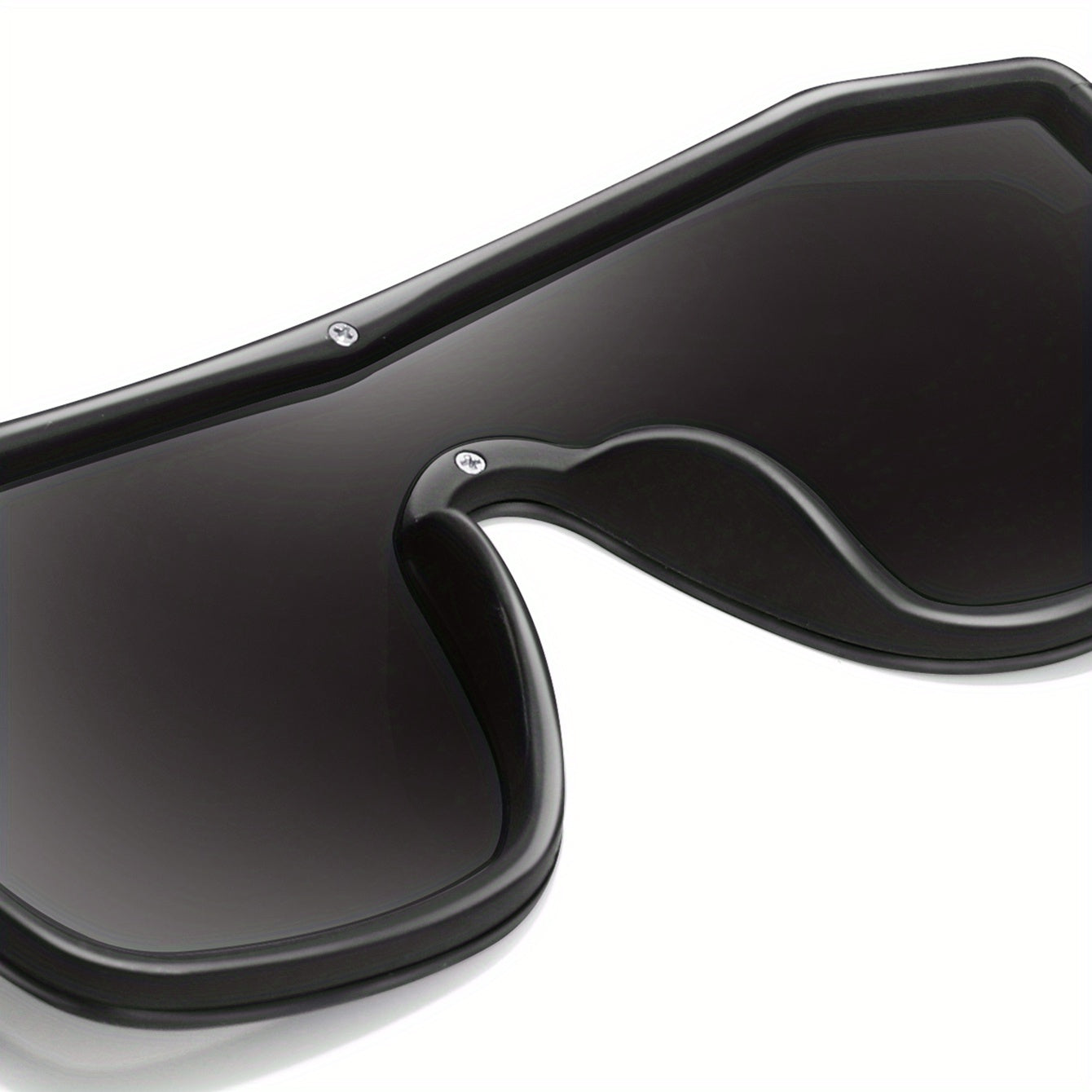 Lunettes de soleil oversize Y2K unisexe – style masque plat avec branches souples confortables