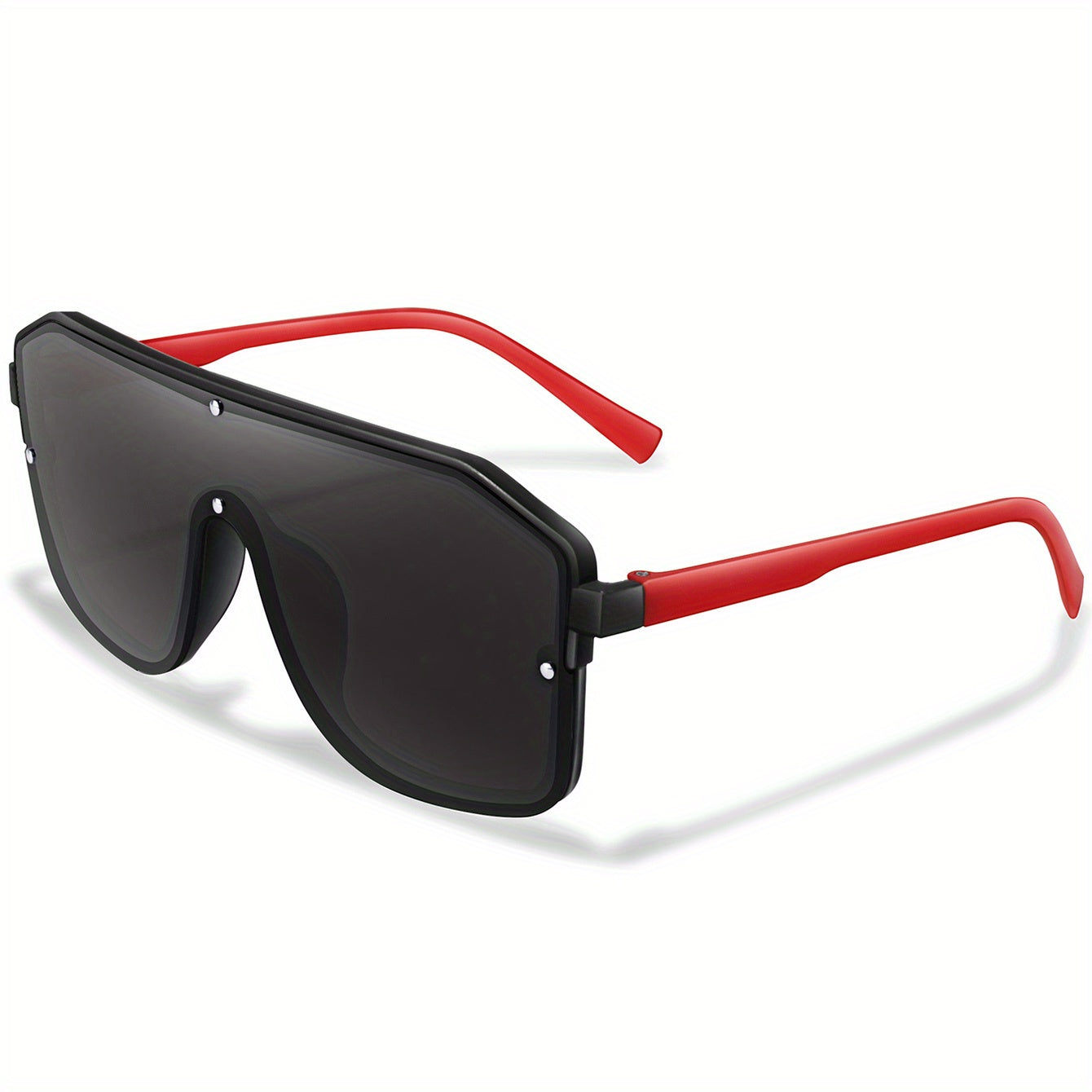 Lunettes de soleil oversize Y2K unisexe – style masque plat avec branches souples confortables