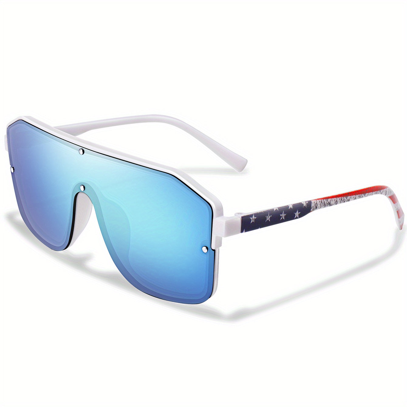 Lunettes de soleil oversize Y2K unisexe – style masque plat avec branches souples confortables