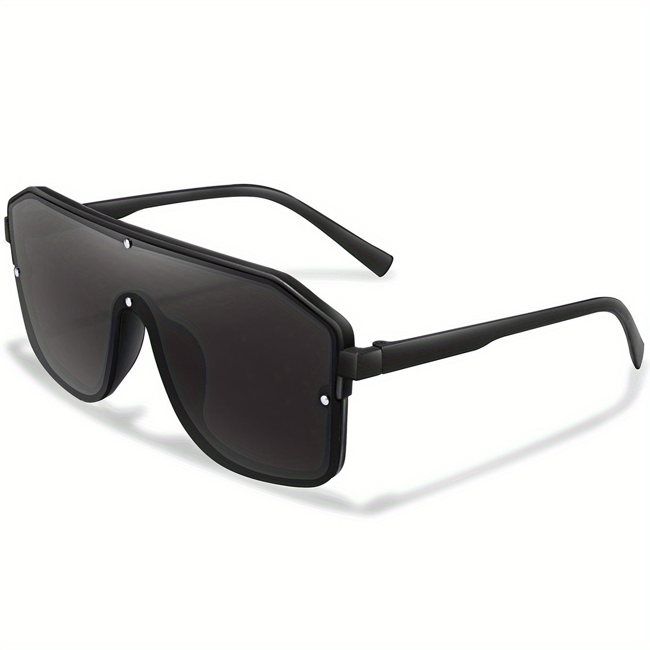 Lunettes de soleil oversize Y2K unisexe – style masque plat avec branches souples confortables