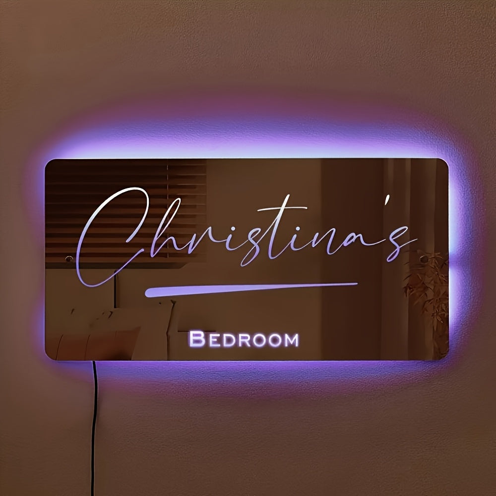 Plaque LED personnalisée avec prénom Christina's - décoration lumineuse pour chambre