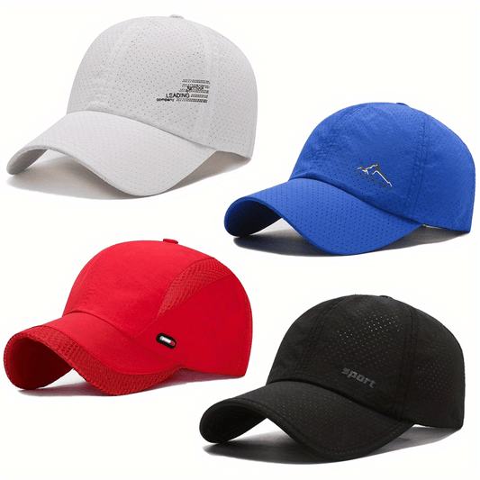 Casquette baseball homme, profil latéral montrant le filet respirant