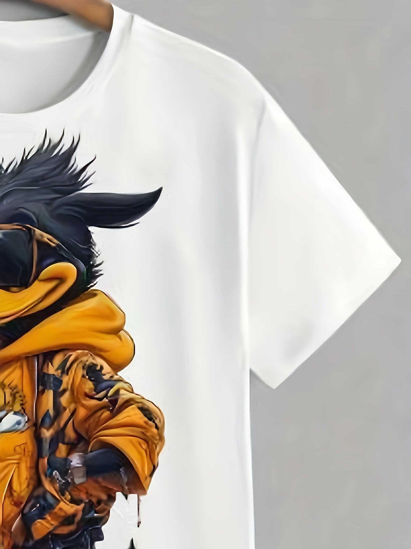 T-shirt homme manches courtes avec motif canard cartoon – style estival décontracté