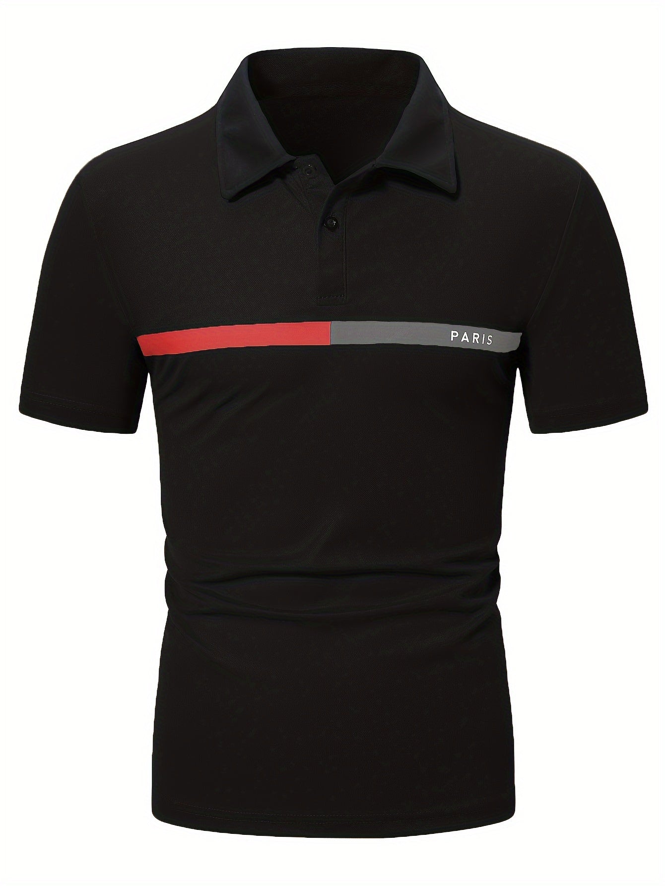 T-shirt homme été imprimé contrasté, manches courtes – style golf et tennis décontracté