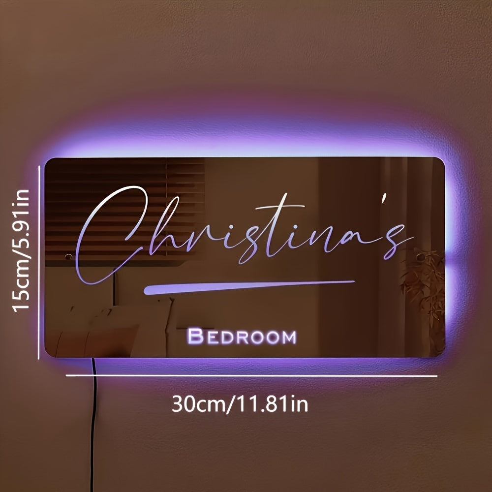 Plaque LED personnalisée avec prénom Christina's - décoration lumineuse pour chambre