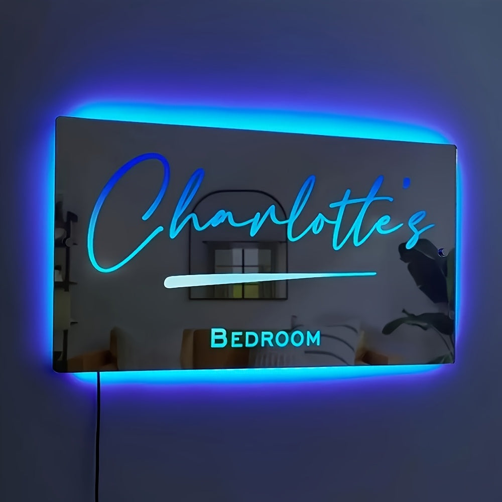 Plaque LED personnalisée avec prénom Charlottes- décoration lumineuse pour chambre