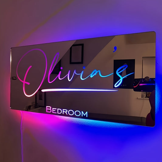 Plaque LED personnalisée avec prénom Olivia's - décoration lumineuse pour chambre