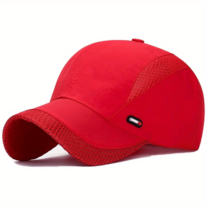 Casquette baseball homme, profil latéral montrant le filet respirant