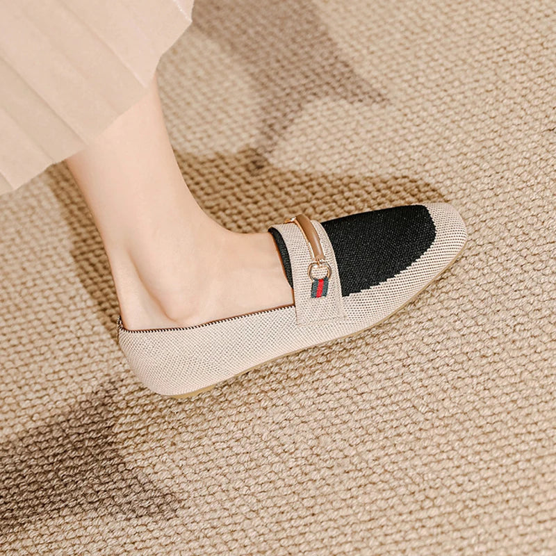 Chaussures plates antidérapantes pour femme, disponibles en grandes tailles