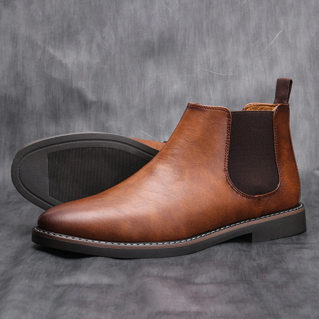 Bottes Chelsea rétro pour homme en cuir, confortables, tailles 40 à 46