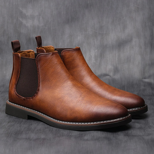 Bottes Chelsea rétro pour homme en cuir, confortables, tailles 40 à 46