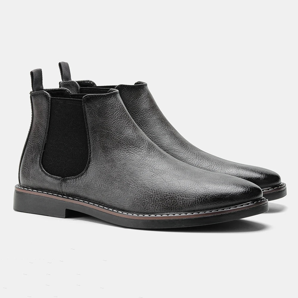 Bottes Chelsea rétro pour homme en cuir, confortables, tailles 40 à 46