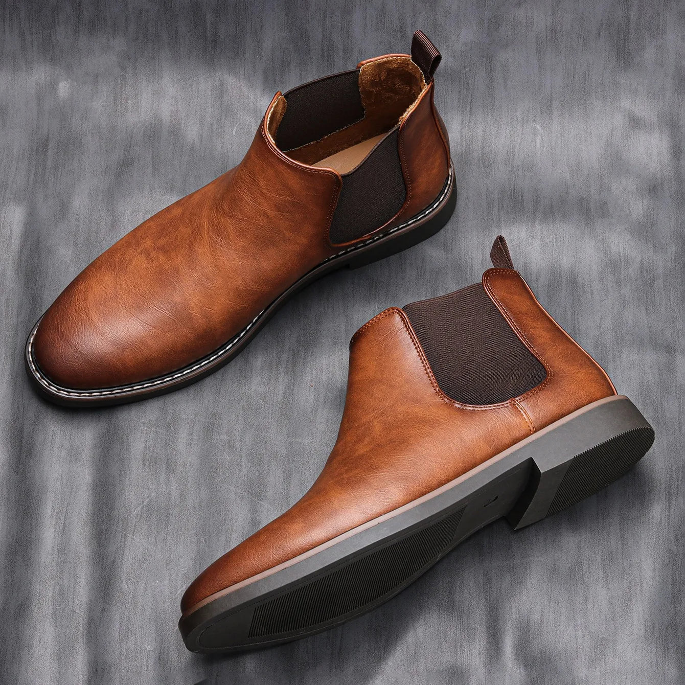 Bottes Chelsea rétro pour homme en cuir, confortables, tailles 40 à 46