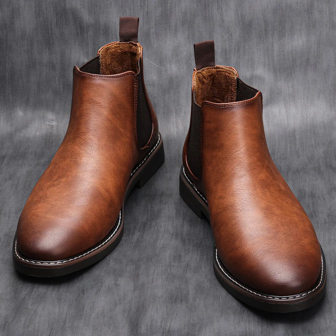 Bottes Chelsea rétro pour homme en cuir, confortables, tailles 40 à 46