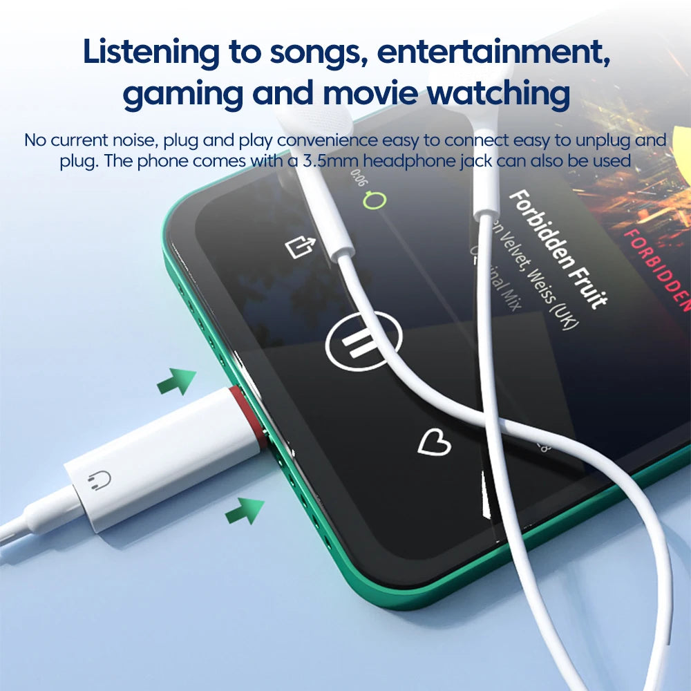 Adaptateur Olaf Lightning vers Jack 3.5 mm pour iPhone avec port USB-C – connecteur audio pour écouteurs