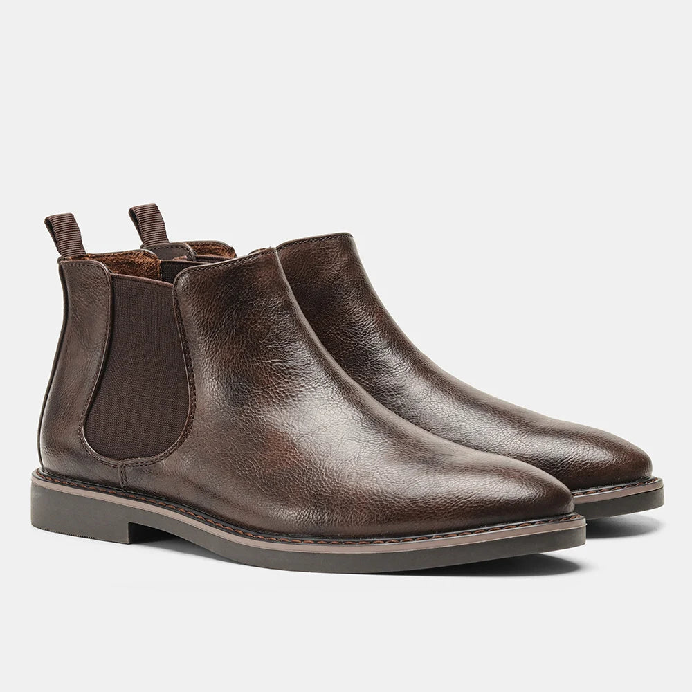 Bottes Chelsea rétro pour homme en cuir, confortables, tailles 40 à 46