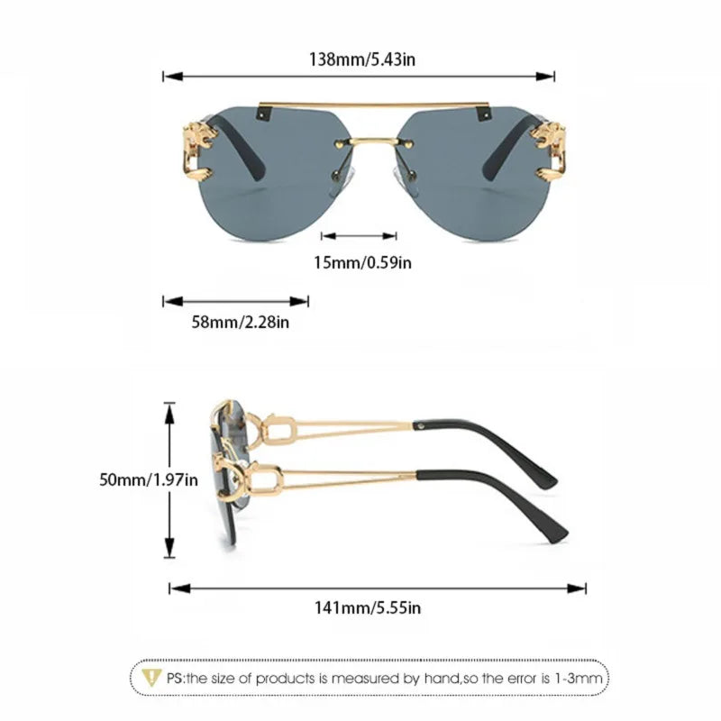 Lunettes de Soleil Oversized Sans Monture pour Femme - Style Vintage Luxe