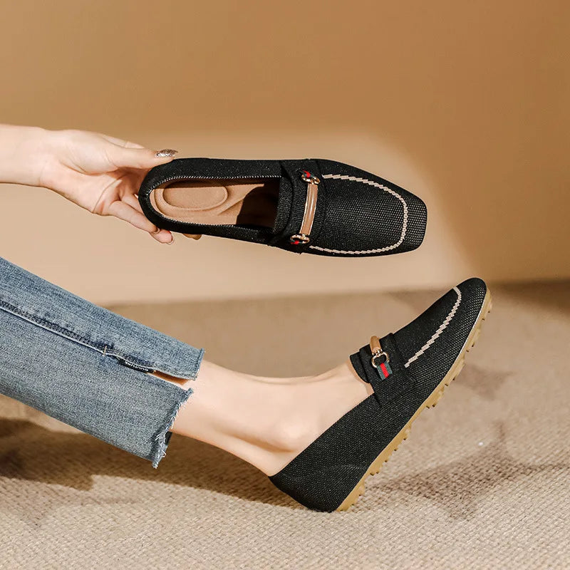 Chaussures plates antidérapantes pour femme, disponibles en grandes tailles