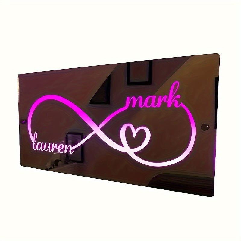 Plaque LED personnalisée avec prénom Laurent et Mark - décoration lumineuse pour chambre