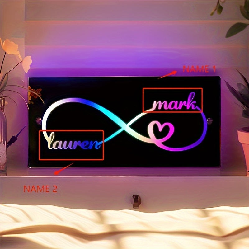 Plaque LED personnalisée avec prénom Laurent et Mark - décoration lumineuse pour chambre