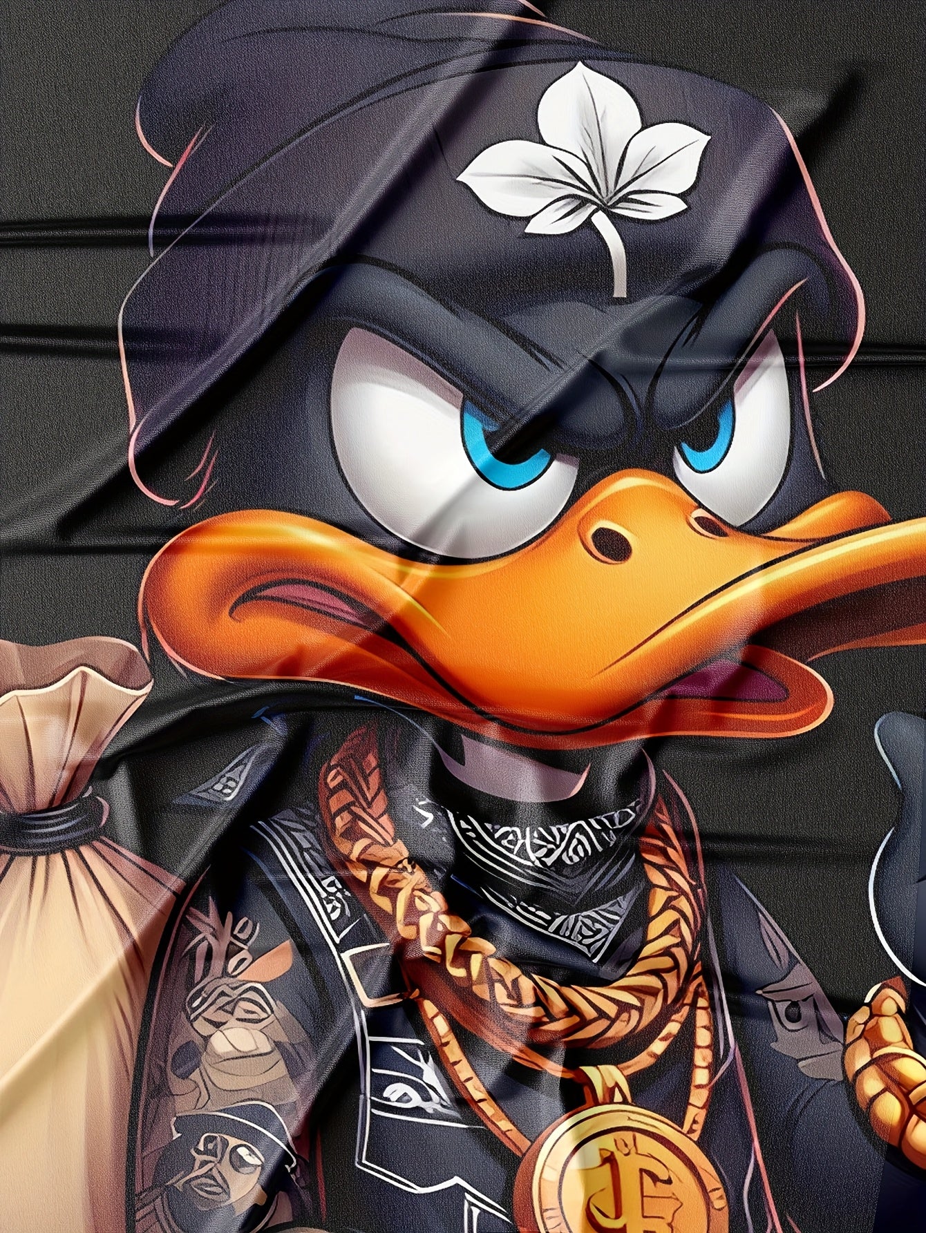 T-shirt homme noir avec imprimé cartoon 3D vif