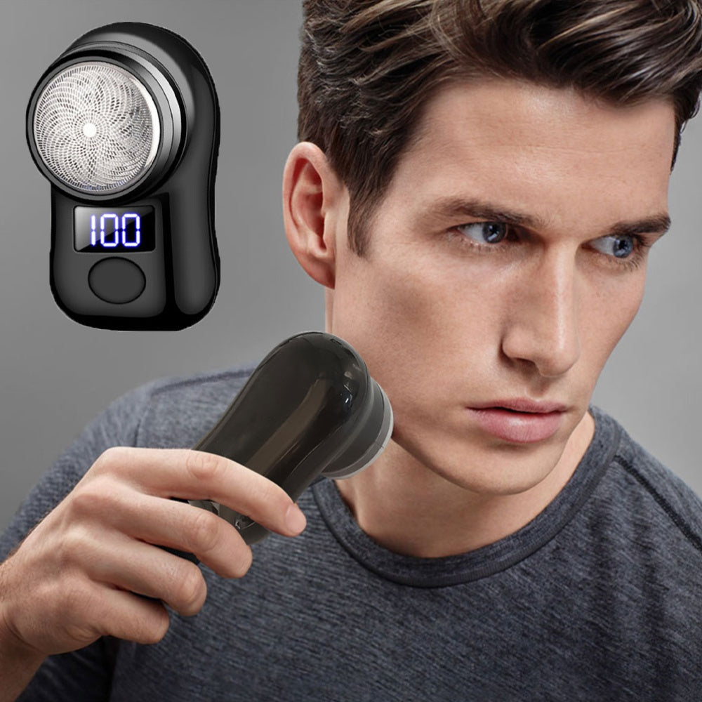 Rasoir homme compact noir avec affichage LED