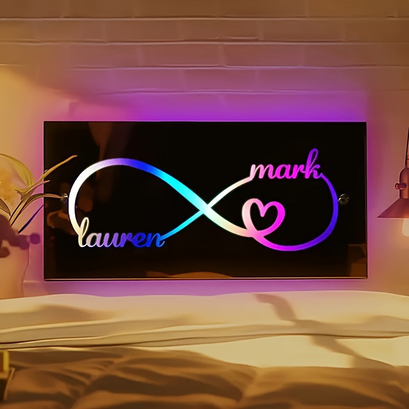 Plaque LED personnalisée avec prénom Laurent et Mark - décoration lumineuse pour chambre